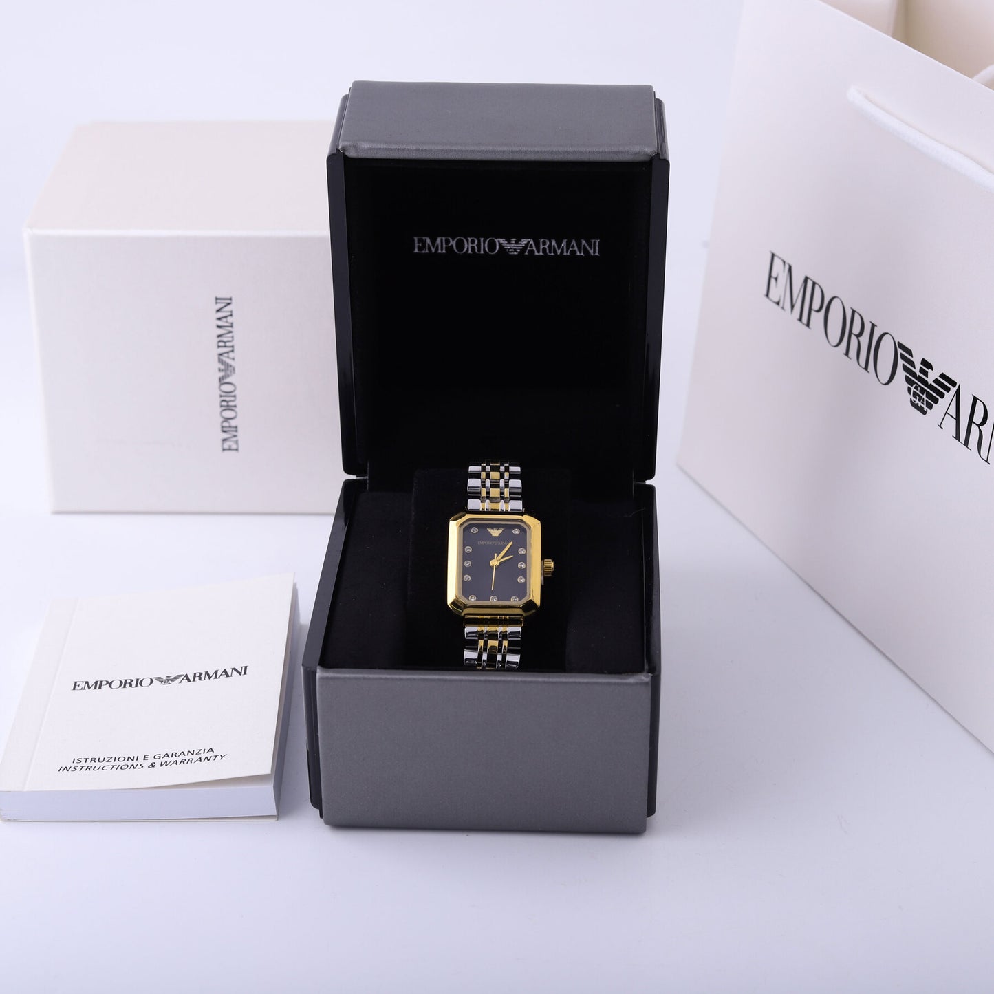 ✨ ساعة أرمني – مكس ذهبي وأسود فاخر ✨