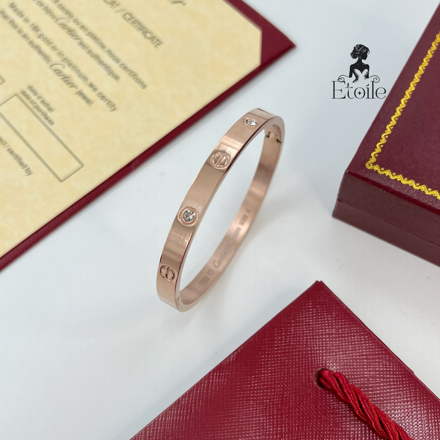 ✨ أسوارة كارتير زركون روز جولد ✨