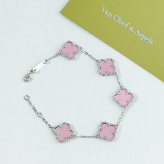 ✨ أسوارة فان كليف زهري وفضي - (مُختم) ✨