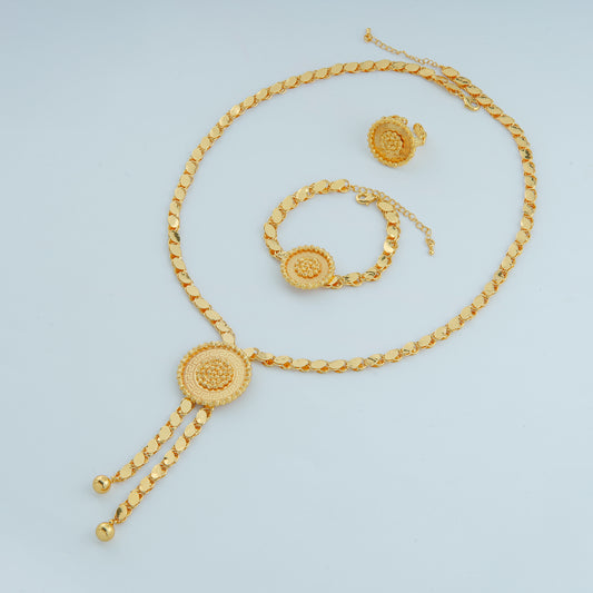 ☀️ الثالوث المُنير: طقم فرزاتشي الفاخر بتعليقة الشمس (3 قطع) 🔱