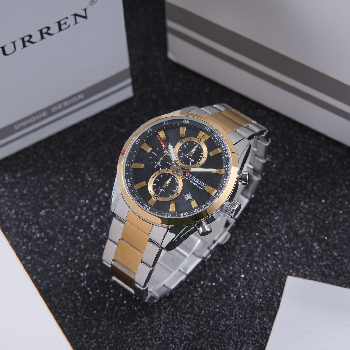 ⚫ ساعة Curren Black Contrast – القوة السوداء وتفاصيل المعدن الجذابة 🤍⚫ ساعة Curren Black Contrast – القوة السوداء وتفاصيل المعدن الجذابة 🤍