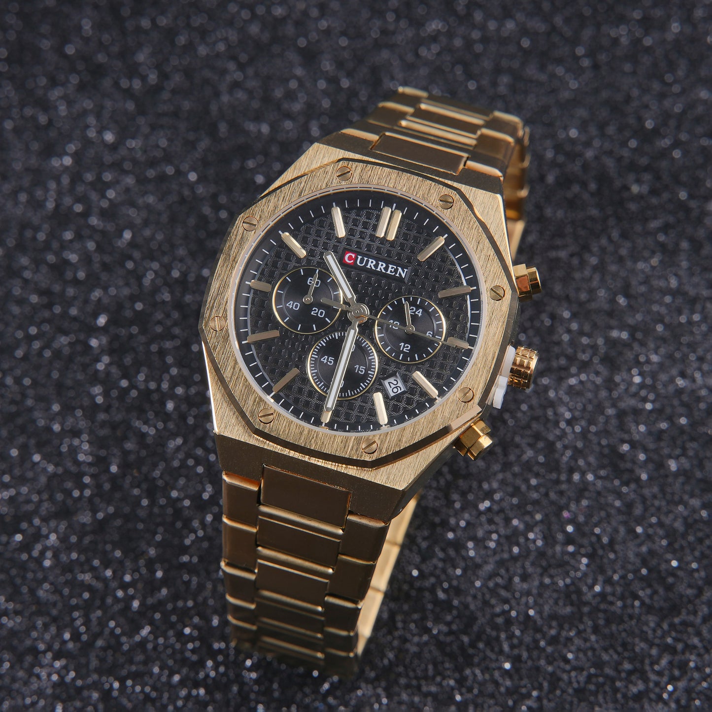 🖤 ساعة Curren Gold-Black Elite – مزيج القوة بين الذهب والأسود الجريء 🔱
