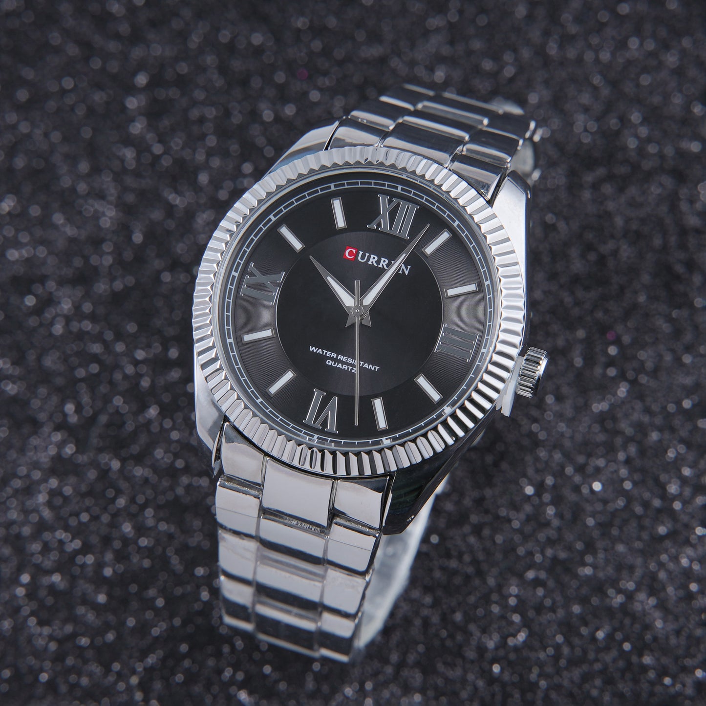 ⬛ ساعة Curren Rectangular Duo – أناقة المستطيل بين الفضي والأسود 🤍