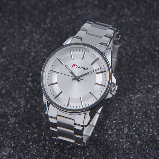 🤍 ساعة Curren White Steel – نقاء الأبيض ولمعان الفولاذ الكلاسيكي ✨