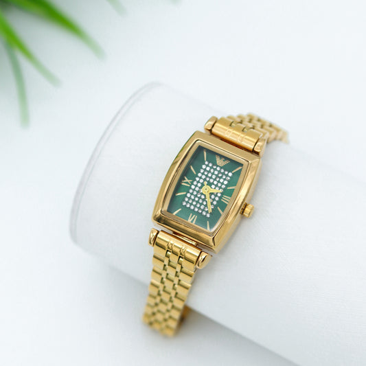 ✨ ساعة Emporio Armani – ذهبي ومينا أخضر فاخر ✨