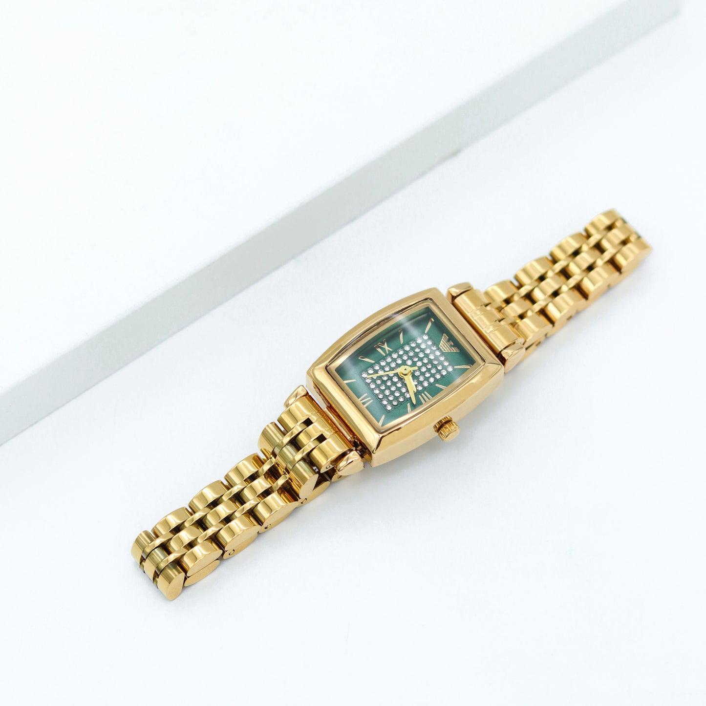 ✨ ساعة Emporio Armani – ذهبي ومينا أخضر فاخر ✨