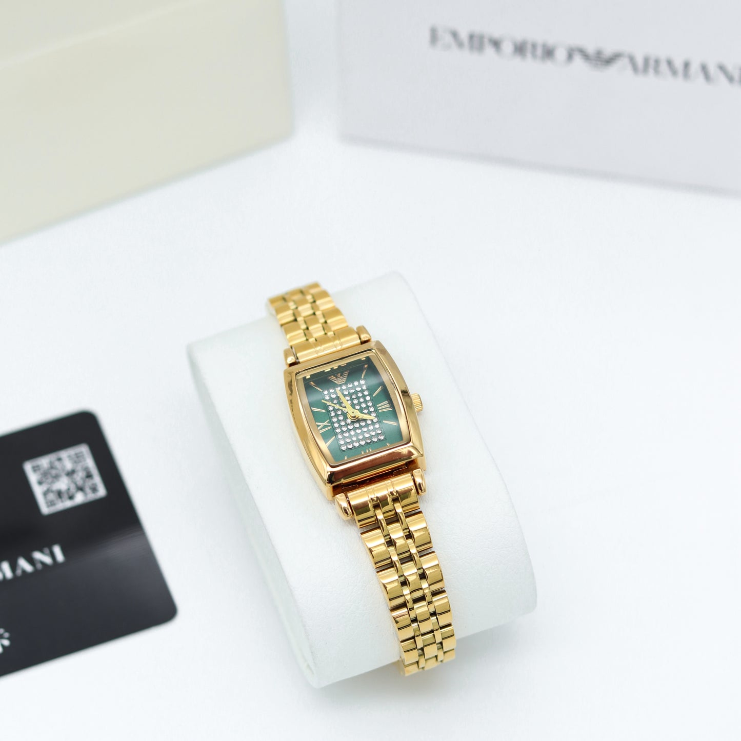 ✨ ساعة Emporio Armani – ذهبي ومينا أخضر فاخر ✨