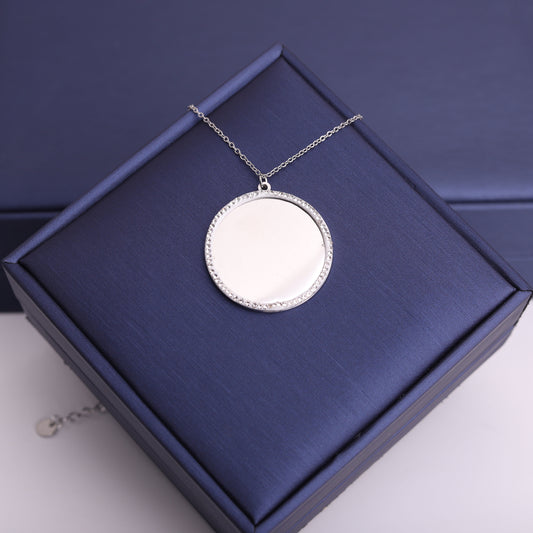 سنسال دائرة بإطار زركون ✨💎