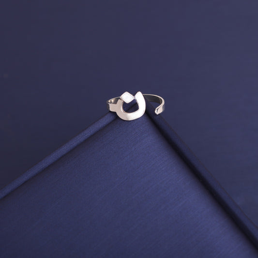 خاتم فضة نسائي – تفصيل أحرف حسب الطلب 💖