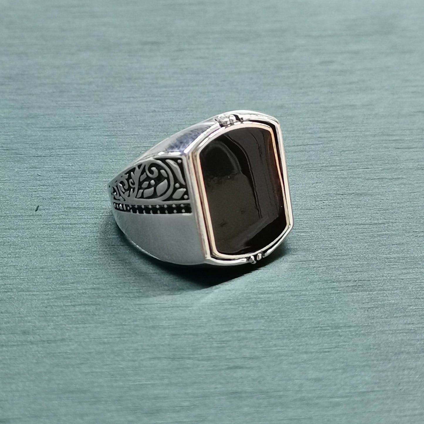 خاتم فضة لف وجهين – تصميم مميز قابل للتدوير 💍