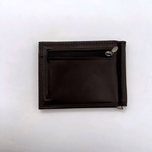 جزدان جلد طبيعي – بني مع سحاب خارجي 🤎