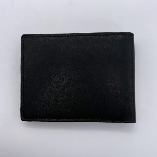 جزدان جلد طبيعي – أسود مع خط أحمر أنيق 🖤🔴