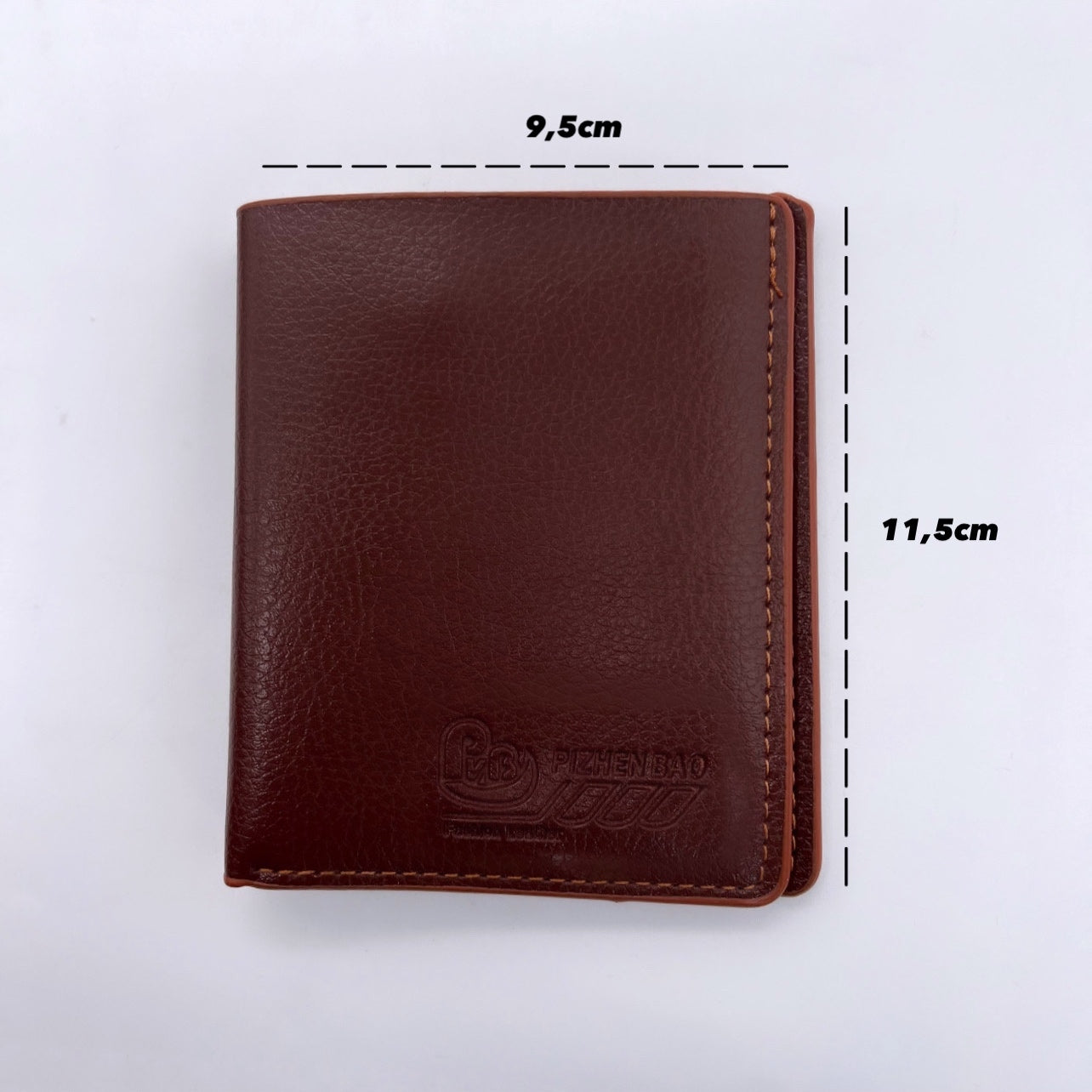 جزدان جلد طبيعي بلون عسلي – تصميم Pv.B الأنيق 🧡