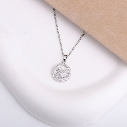 طقم Swarovski – قطعتين فضي ✨💎