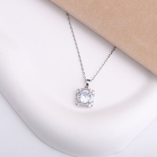 ✨ طقم لازوردي – مربع 3 قطع فضي فل زركون ✨