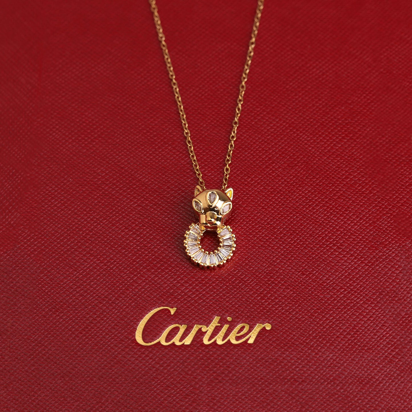 ✨ طقم كارتير نمر - قطعتين بزركون ذهبي ✨