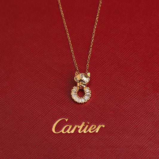 ✨ طقم كارتير نمر - قطعتين بزركون ذهبي ✨