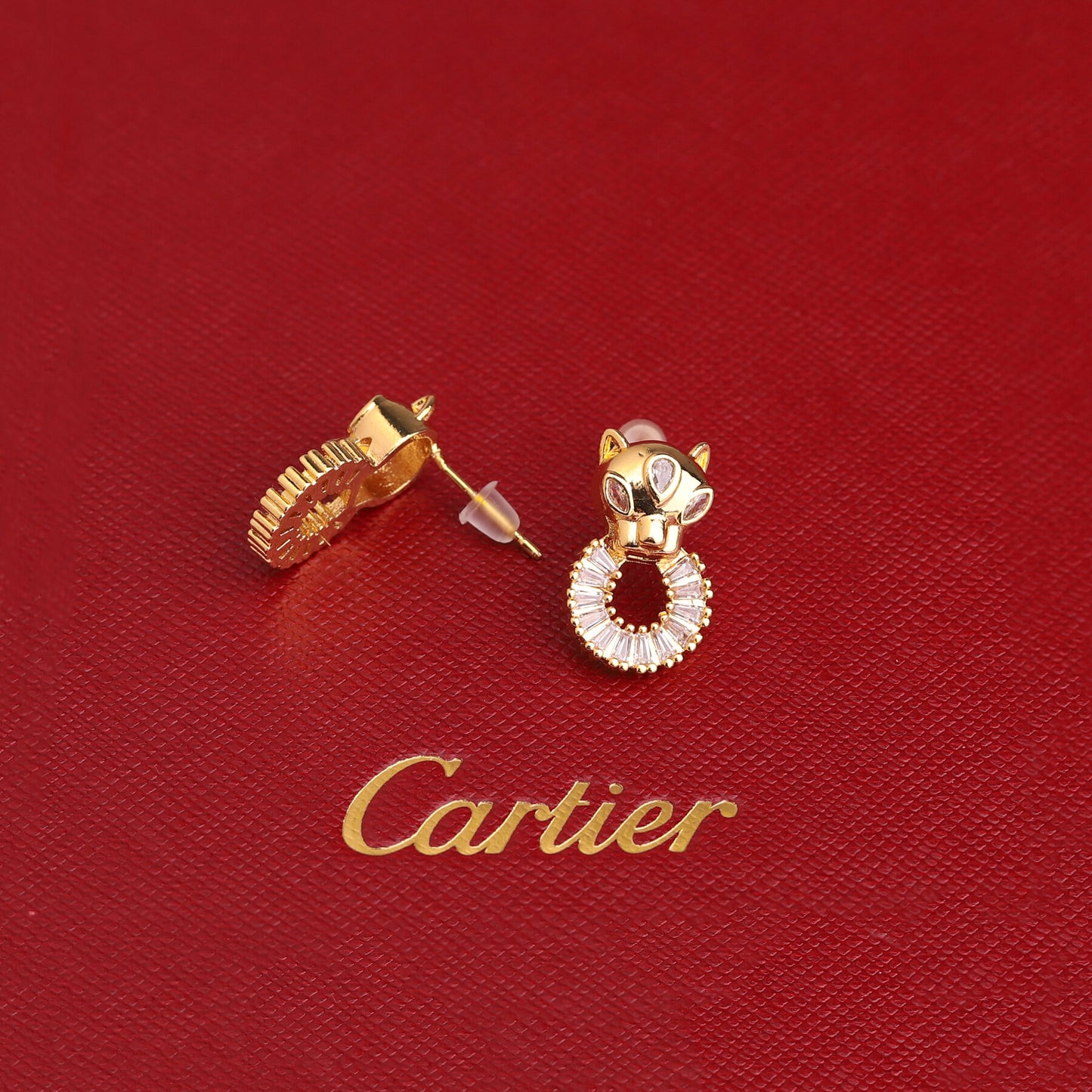 ✨ طقم كارتير نمر - قطعتين بزركون ذهبي ✨