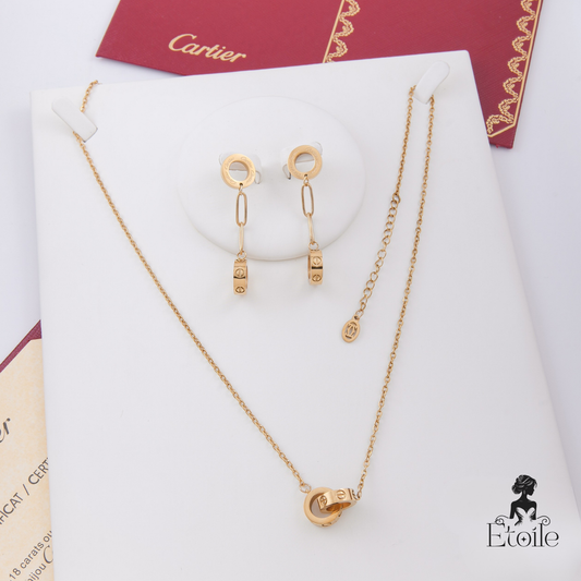 ✨ طقم كارتير Love - حلقتين سلسلة ✨