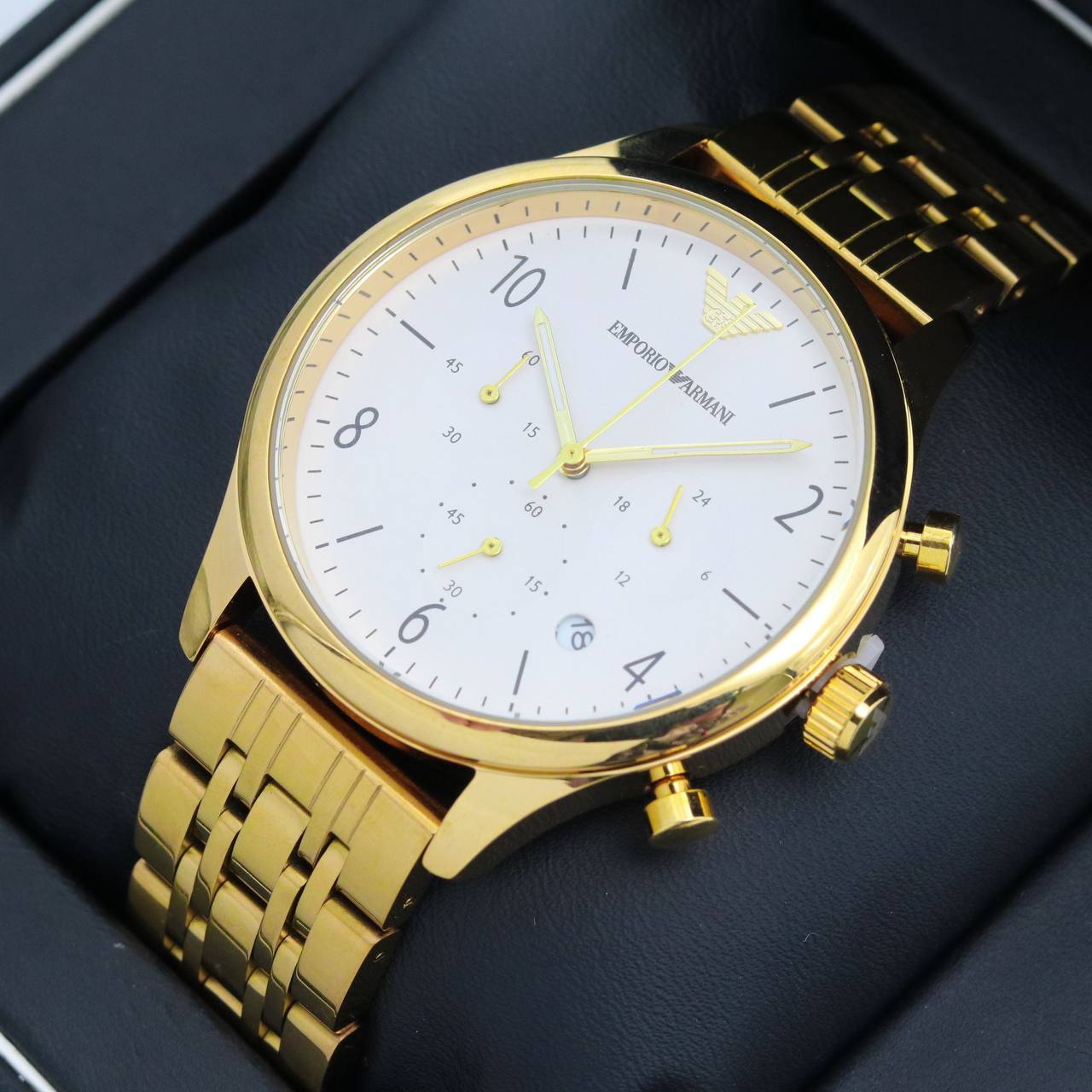 ✨ ساعة أرمني – ذهبي بثلاث عقارب فاخر ✨